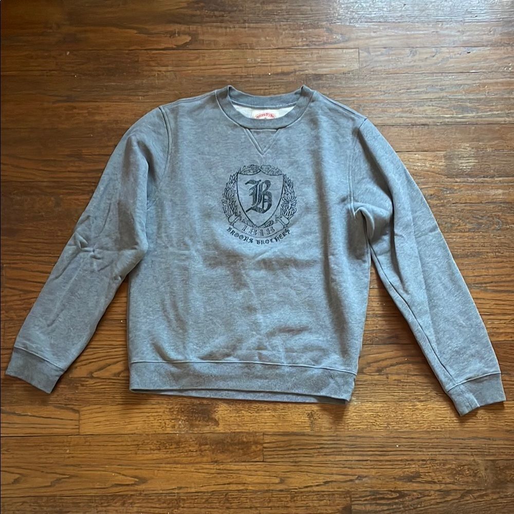 Brooks Brothers Men’s Gray Logo Crewneck Sweatshirt